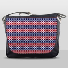 Red Blue White Troll Knots Pattern Messenger Bag by CVFabricShop