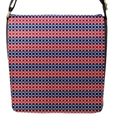 Red Blue White Troll Knots Pattern Flap Closure Messenger Bag (s)