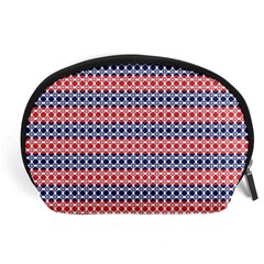 Red Blue White Troll Knots Pattern Accessory Pouch (large) by CVFabricShop