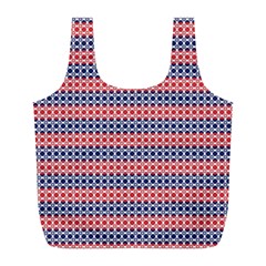 Red Blue White Troll Knots Pattern Full Print Recycle Bag (l) by CVFabricShop