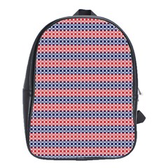 Red Blue White Troll Knots Pattern School Bag (large) by CVFabricShop