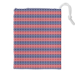 Red Blue White Troll Knots Pattern Drawstring Pouch (4xl) by CVFabricShop