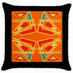 Abstract Pattern Geometric Backgrounds   Throw Pillow Case (black) by Eskimos