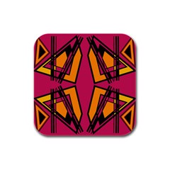 Abstract Geometric Design    Rubber Square Coaster (4 Pack) by Eskimos