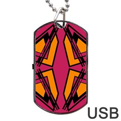 Abstract Geometric Design    Dog Tag Usb Flash (one Side) by Eskimos