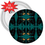 Abstract geometric design    3  Buttons (10 pack)  Front