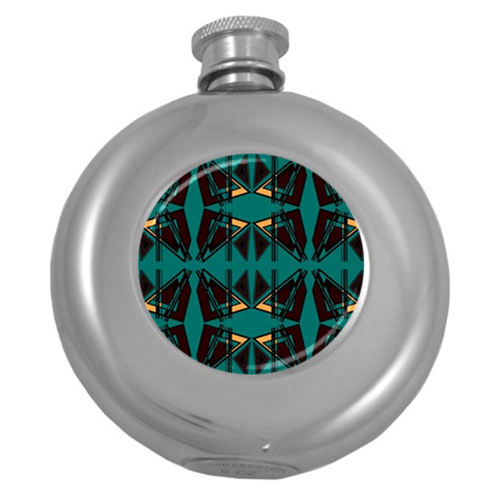 Abstract geometric design    Round Hip Flask (5 oz)