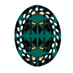 Abstract geometric design    Oval Filigree Ornament (Two Sides) Back