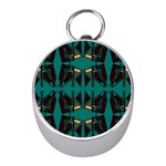 Abstract geometric design    Mini Silver Compasses Front