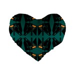 Abstract geometric design    Standard 16  Premium Flano Heart Shape Cushions Front