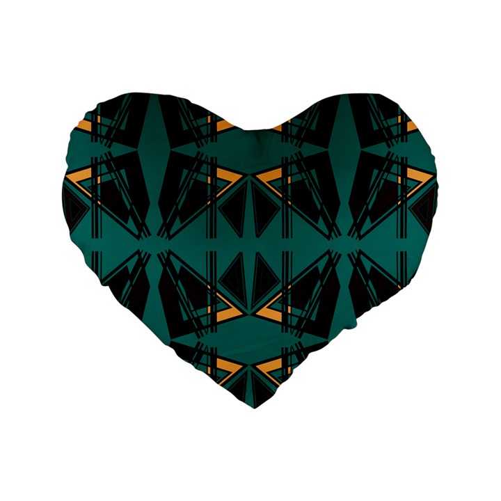 Abstract geometric design    Standard 16  Premium Flano Heart Shape Cushions