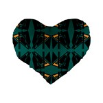 Abstract geometric design    Standard 16  Premium Flano Heart Shape Cushions Back