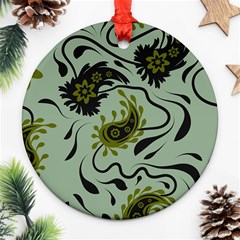 Floral Pattern Paisley Style Paisley Print   Ornament (round) by Eskimos