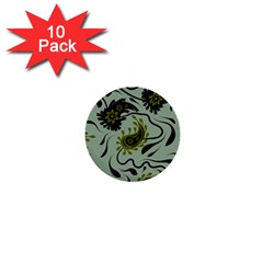 Floral Pattern Paisley Style Paisley Print   1  Mini Buttons (10 Pack)  by Eskimos