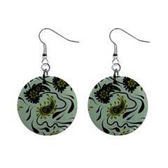 Floral Pattern Paisley Style Paisley Print   Mini Button Earrings by Eskimos