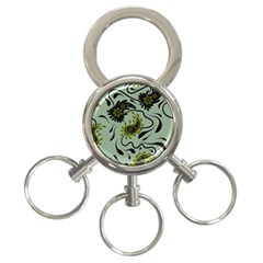 Floral Pattern Paisley Style Paisley Print   3-ring Key Chain by Eskimos