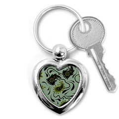 Floral Pattern Paisley Style Paisley Print   Key Chain (heart) by Eskimos