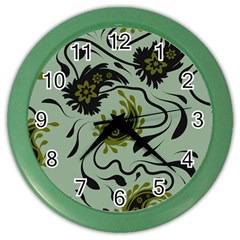 Floral Pattern Paisley Style Paisley Print   Color Wall Clock by Eskimos