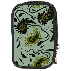 Floral Pattern Paisley Style Paisley Print   Compact Camera Leather Case by Eskimos