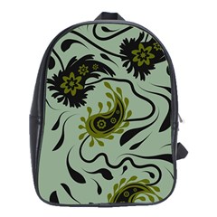 Floral Pattern Paisley Style Paisley Print   School Bag (xl) by Eskimos