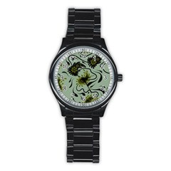 Floral Pattern Paisley Style Paisley Print   Stainless Steel Round Watch by Eskimos