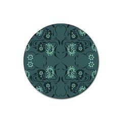 Floral Pattern Paisley Style Paisley Print   Rubber Round Coaster (4 Pack) by Eskimos