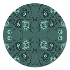 Floral Pattern Paisley Style Paisley Print   Magnet 5  (round) by Eskimos