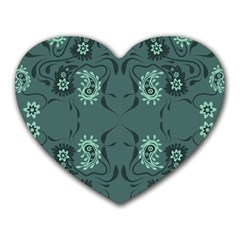 Floral Pattern Paisley Style Paisley Print   Heart Mousepads by Eskimos