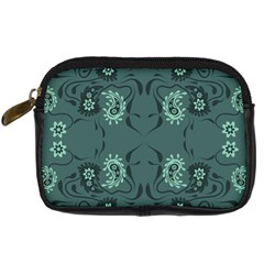 Floral Pattern Paisley Style Paisley Print   Digital Camera Leather Case by Eskimos