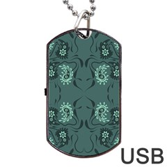 Floral Pattern Paisley Style Paisley Print   Dog Tag Usb Flash (one Side) by Eskimos