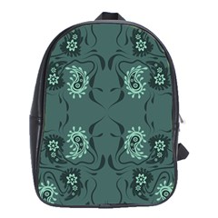 Floral Pattern Paisley Style Paisley Print   School Bag (xl) by Eskimos