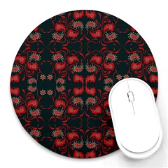 Floral Pattern Paisley Style Paisley Print   Round Mousepads by Eskimos