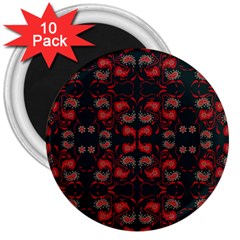 Floral Pattern Paisley Style Paisley Print   3  Magnets (10 Pack)  by Eskimos