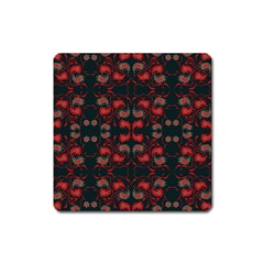 Floral Pattern Paisley Style Paisley Print   Square Magnet by Eskimos