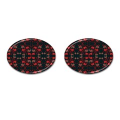 Floral Pattern Paisley Style Paisley Print   Cufflinks (oval) by Eskimos