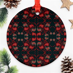 Floral Pattern Paisley Style Paisley Print   Round Ornament (two Sides) by Eskimos