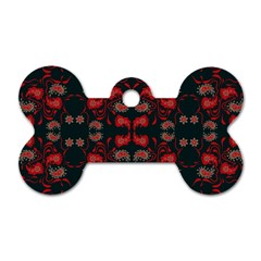 Floral Pattern Paisley Style Paisley Print   Dog Tag Bone (two Sides) by Eskimos