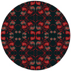 Floral Pattern Paisley Style Paisley Print   Wooden Puzzle Round by Eskimos