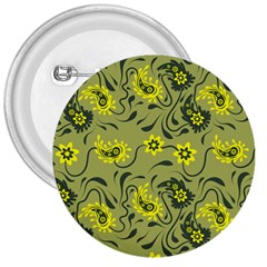 Floral Pattern Paisley Style Paisley Print   3  Buttons by Eskimos