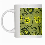 Floral pattern paisley style Paisley print.  White Mugs Left