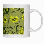 Floral pattern paisley style Paisley print.  White Mugs Right