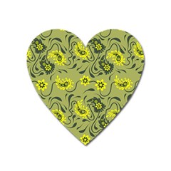 Floral Pattern Paisley Style Paisley Print   Heart Magnet by Eskimos