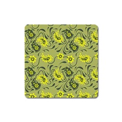 Floral Pattern Paisley Style Paisley Print   Square Magnet by Eskimos