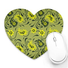 Floral Pattern Paisley Style Paisley Print   Heart Mousepads by Eskimos