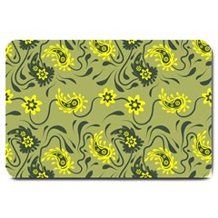 Floral Pattern Paisley Style Paisley Print   Large Doormat  by Eskimos