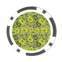 Floral Pattern Paisley Style Paisley Print   Poker Chip Card Guard by Eskimos