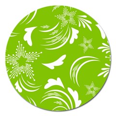 Folk Flowers Print Floral Pattern Ethnic Art Magnet 5  (round) by Eskimos