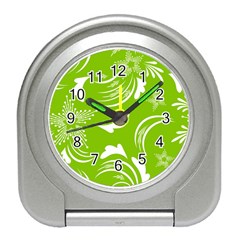 Folk Flowers Print Floral Pattern Ethnic Art Travel Alarm Clock by Eskimos