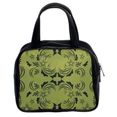 Floral Folk Damask Pattern Fantasy Flowers  Classic Handbag (two Sides) by Eskimos