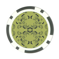 Floral Folk Damask Pattern Fantasy Flowers  Poker Chip Card Guard (10 Pack) by Eskimos